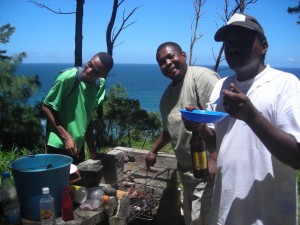 enjoying BBQ and sea views as the ALT Mg team celebrate Andrew's legacy in Madagascar